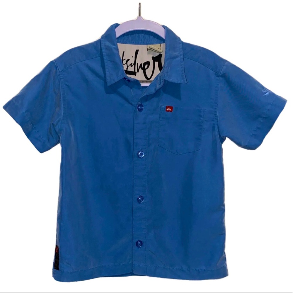 Quicksilver Boys Button Down T-Shirt Size 3T Blue